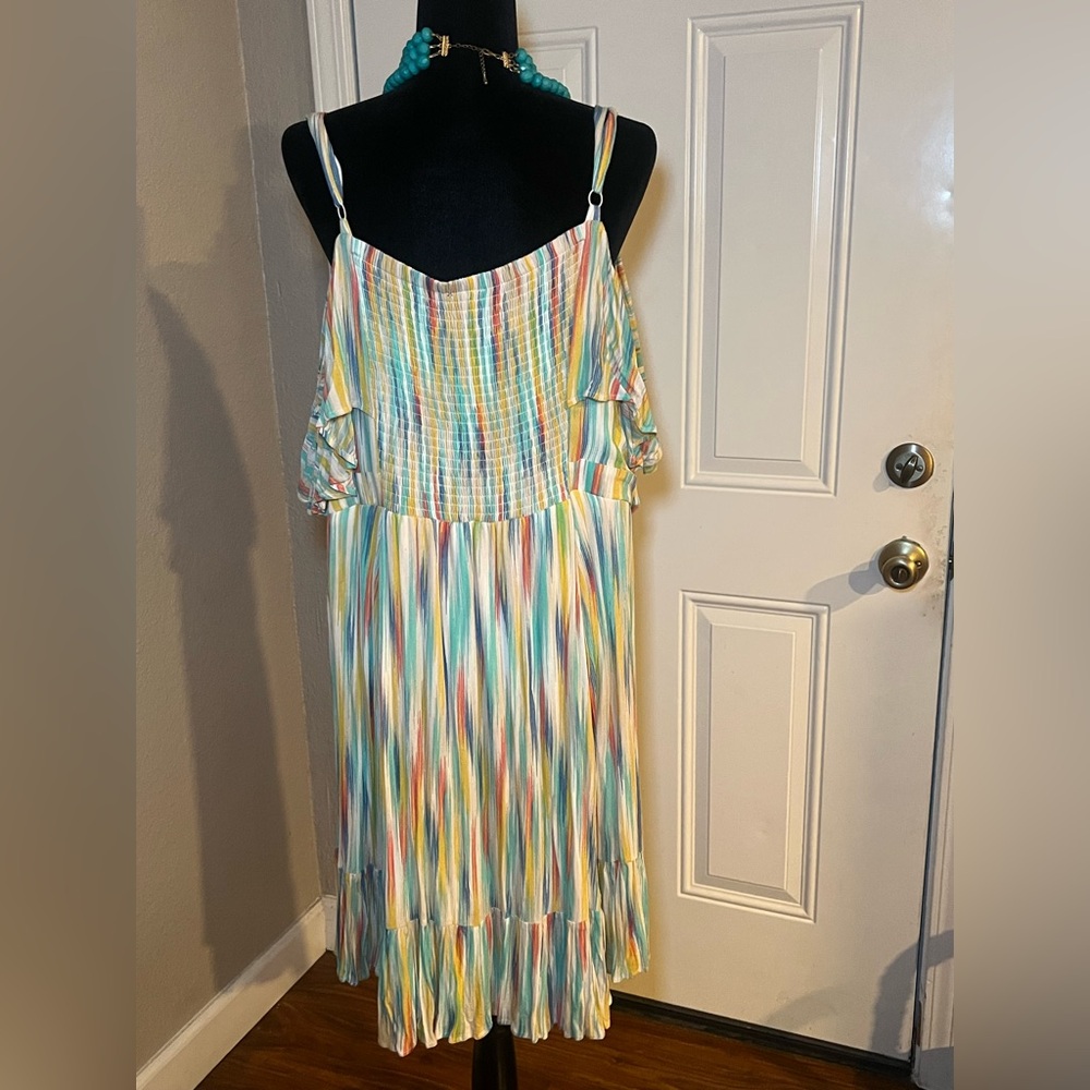 Multicolor Striped Ruffle Dress - Picture 4 of 5